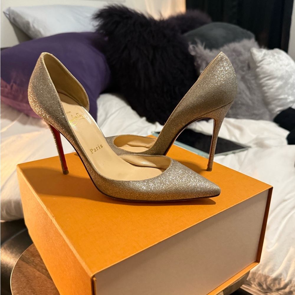 Christian Louboutin Sparkling Silver Heels